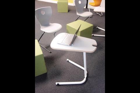 Lightweight surf tables in break out spaces provide enough room for a laptop and can be easily re grouped by pupils